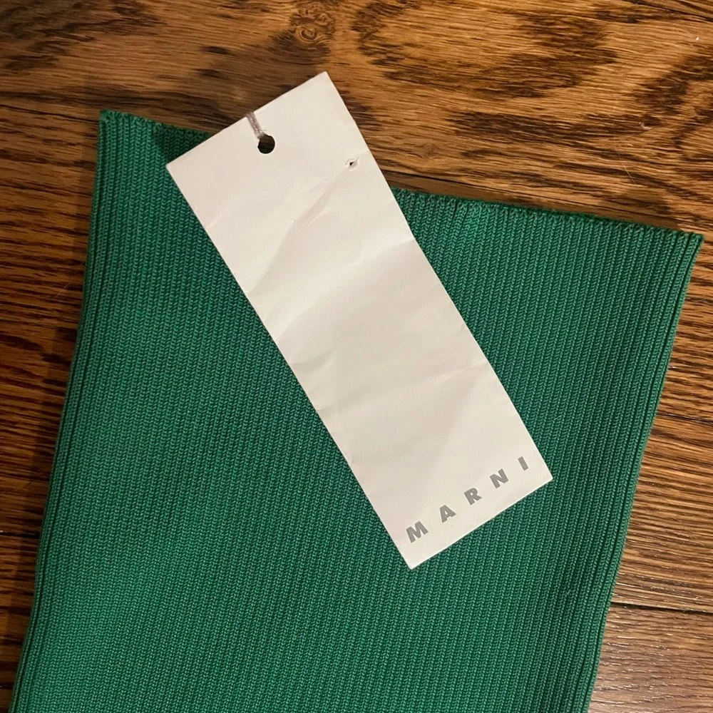Marni Green Sleeveless Turtleneck Mini Dress - Picture 6 of 6